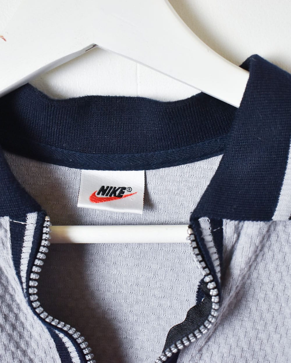Stone Nike Textured 1/4 Zip Polo Shirt - Medium