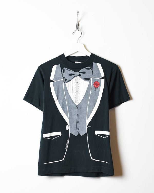 Black Tuxedo T-Shirt 80s Single Stitch T-Shirt - X-Small