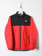 Grey The North Face Reversible Sherpa Fleece Lined Puffer Jacket - Small