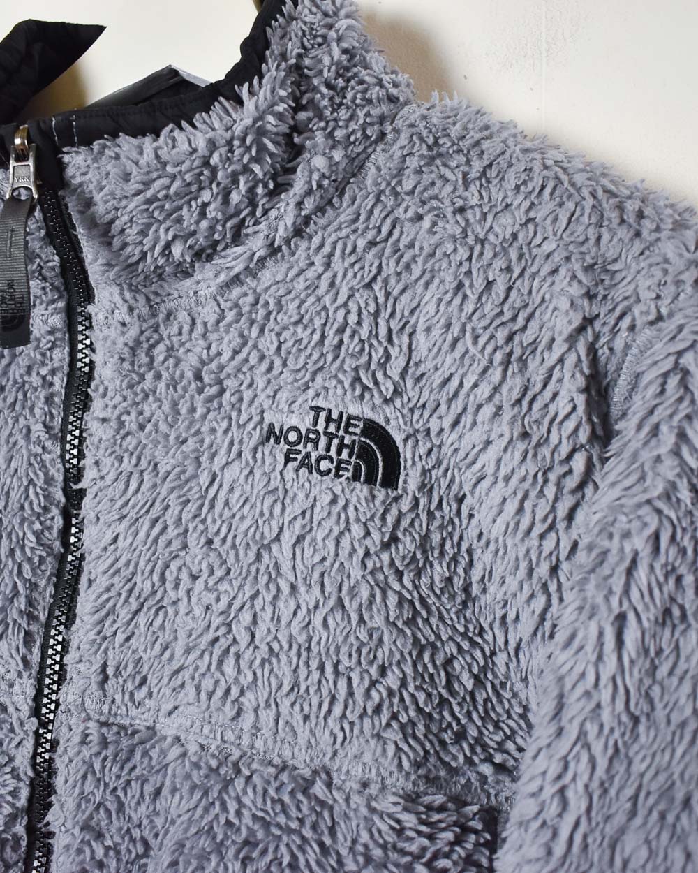 Grey The North Face Reversible Sherpa Fleece Lined Puffer Jacket - Small