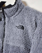 Grey The North Face Reversible Sherpa Fleece Lined Puffer Jacket - Small