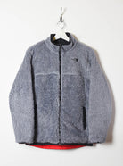 Grey The North Face Reversible Sherpa Fleece Lined Puffer Jacket - Small