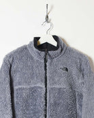 Grey The North Face Reversible Sherpa Fleece Lined Puffer Jacket - Small