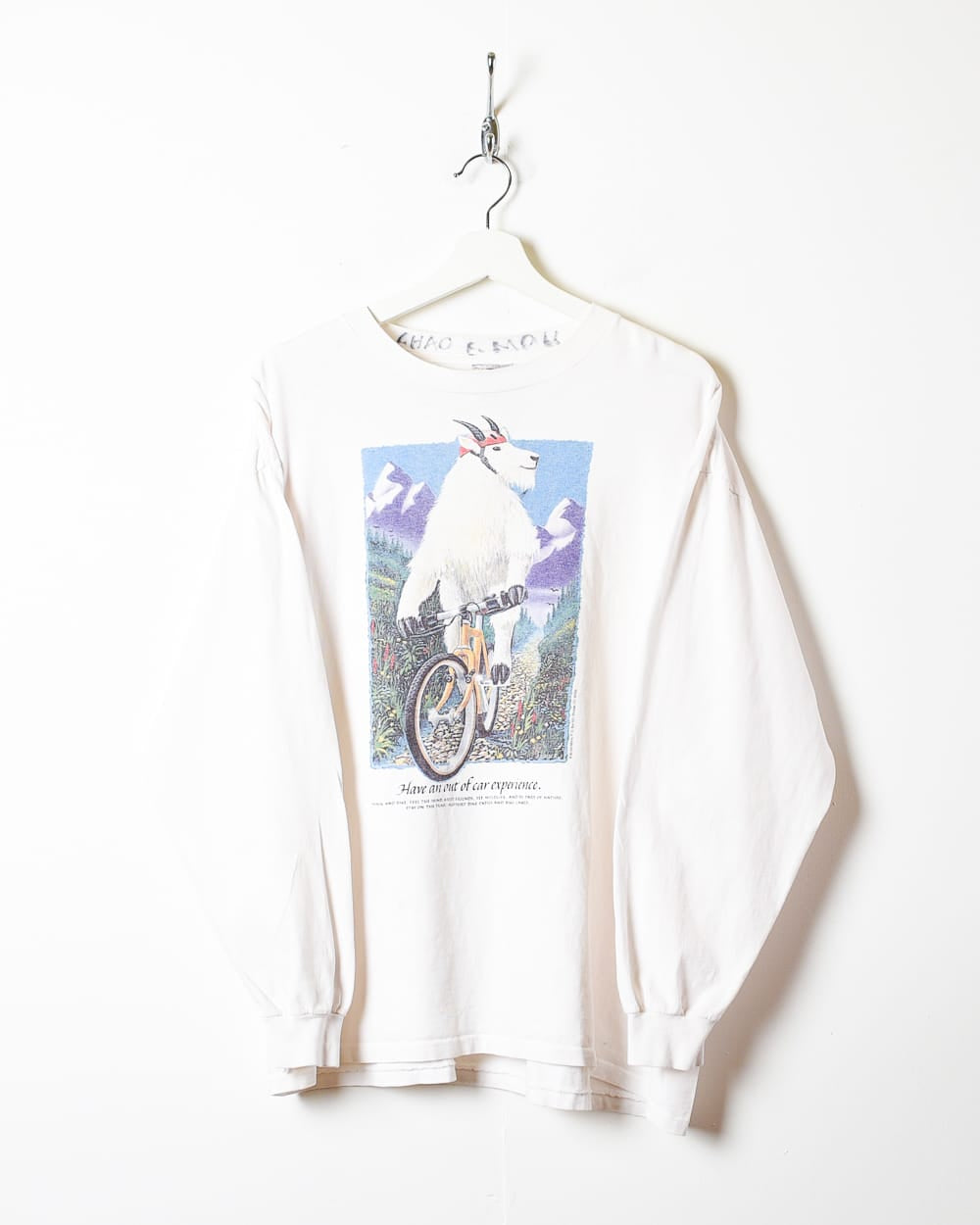 White Goat Bike Long Sleeved T-Shirt - Medium
