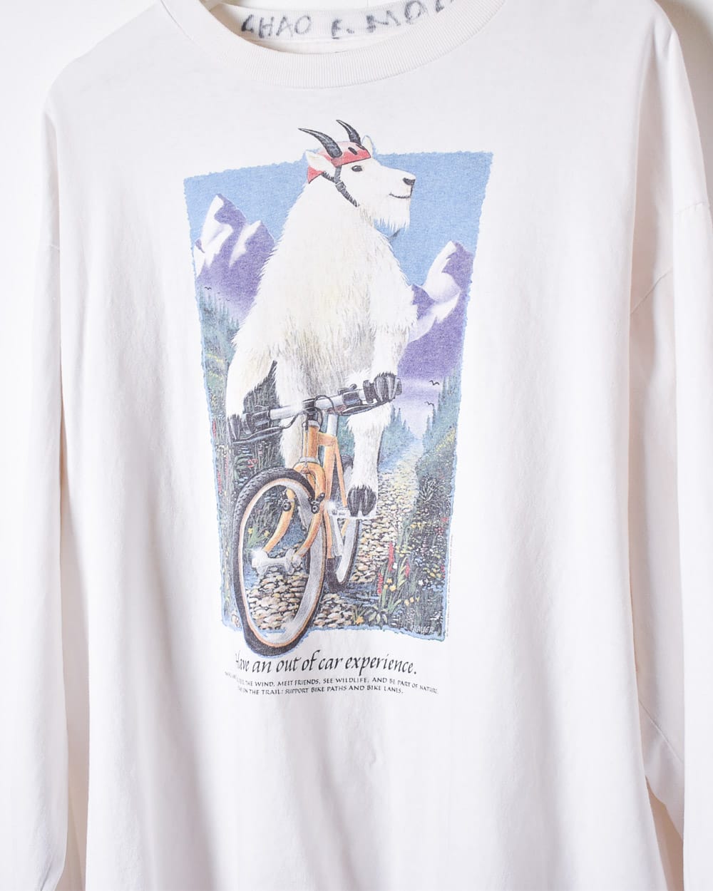 White Goat Bike Long Sleeved T-Shirt - Medium