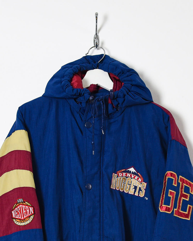 Vintage 90s Nylon Colour-Block Blue Starter Denver Nuggets Gets Hooded  Winter Coat - Medium– Domno Vintage