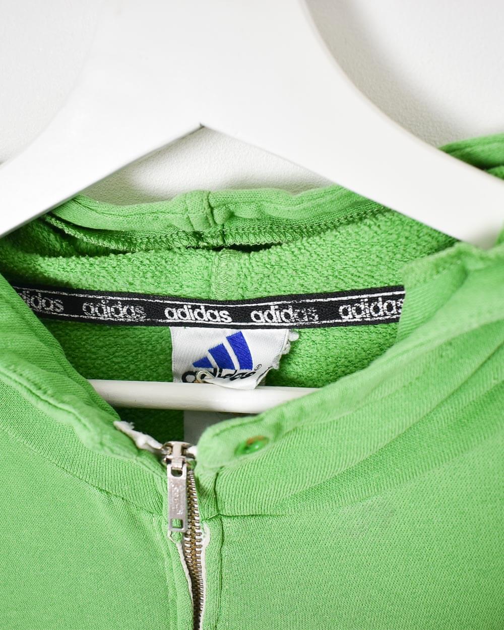Green Adidas 1/4 Zip Hoodie - Medium