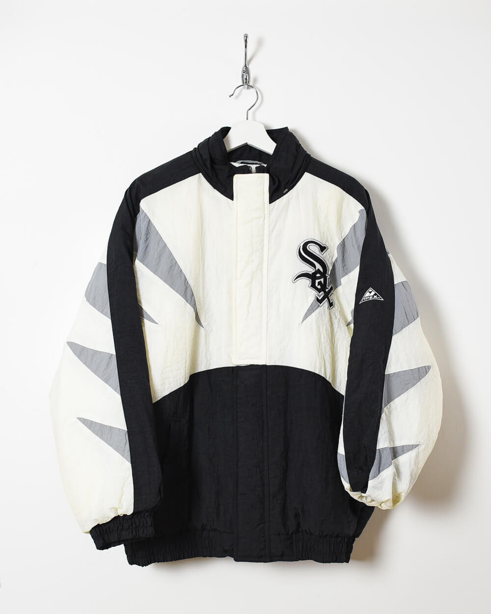 Chicago White Sox Two-Tone Reversible Fleece Hooded Jacket - Black/Grey Small