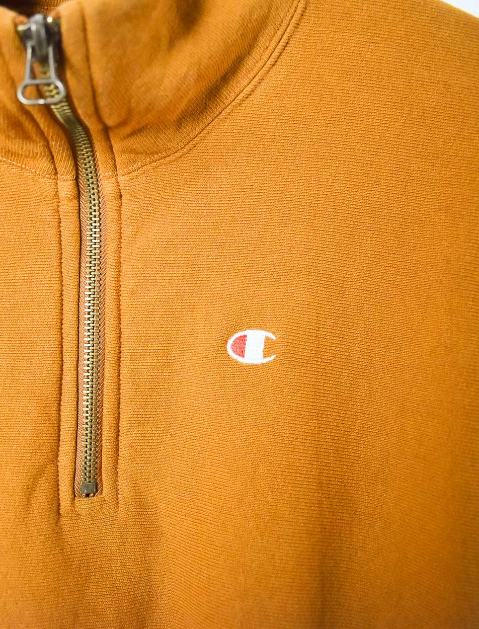 Orange Champion Reverse Weave 1/4 Zip Sweatshirt - X-Small