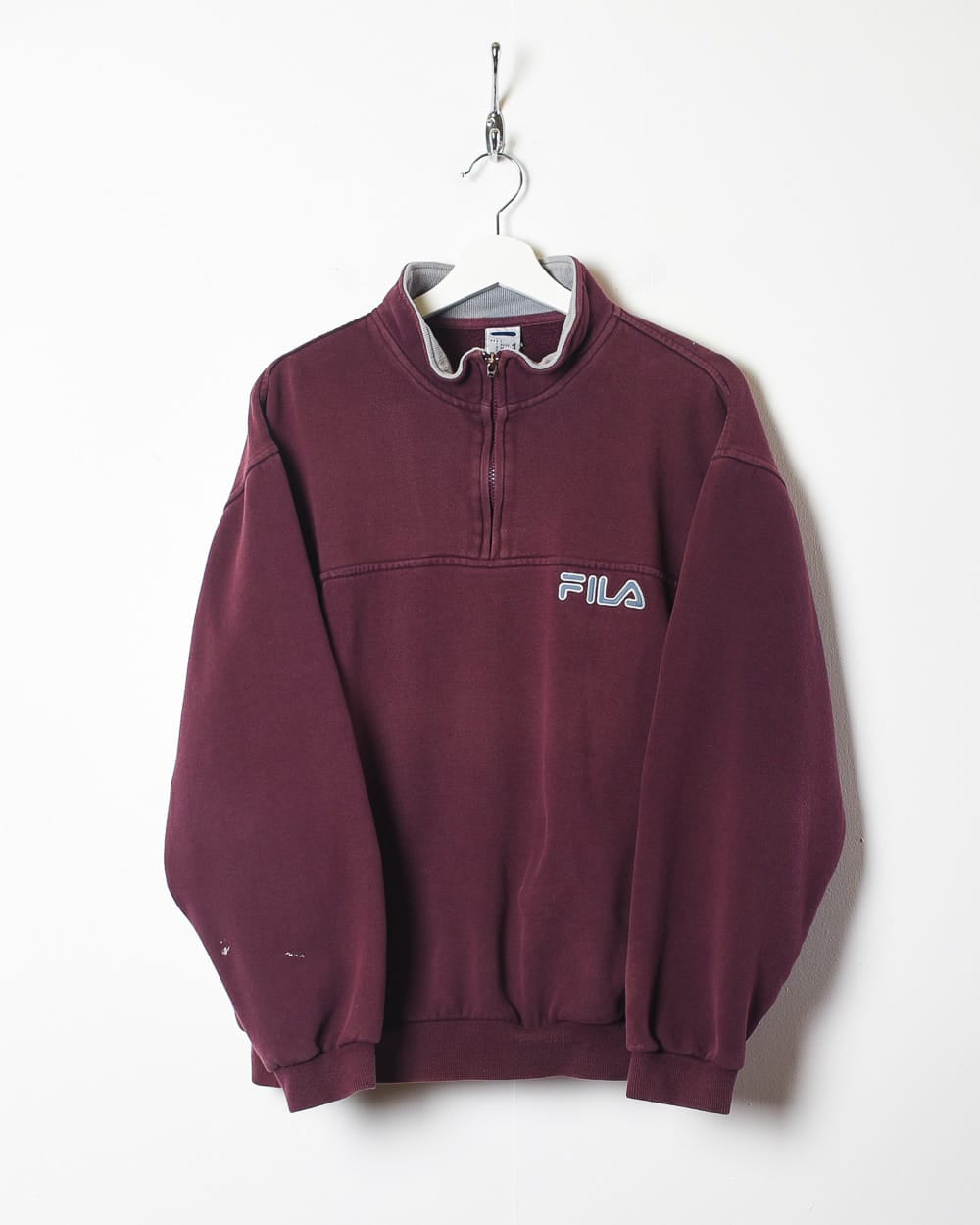 Maroon Fila 1/4 Zip Sweatshirt - Small