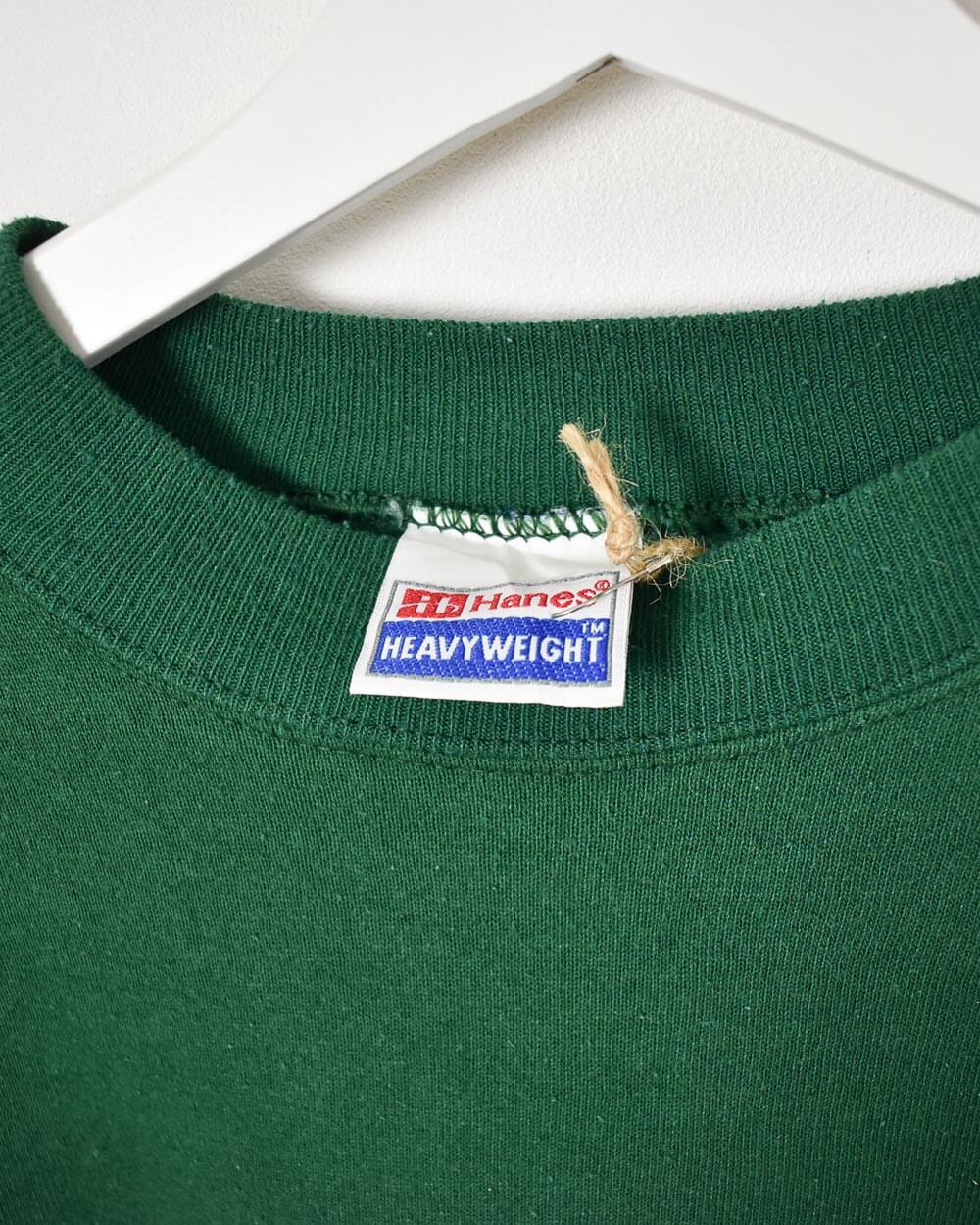 Vintage 90s Hanes Premium Weight Green Sweatshirt Mens XL Oversized Boxy