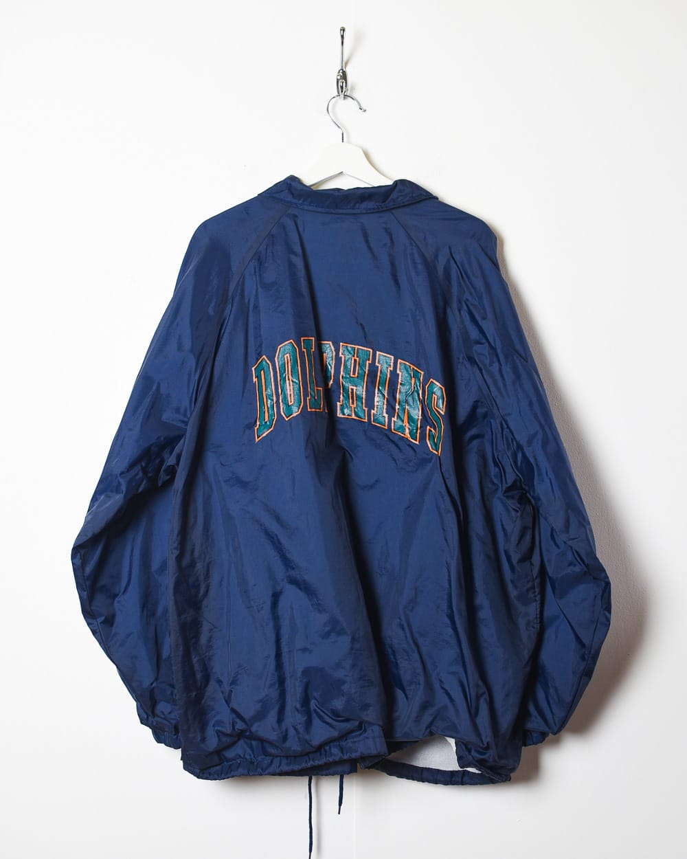 Vintage 90s Navy Logo 7 NFL Miami Dolphins Coach Jacket - X-Large Nylon –  Domno Vintage