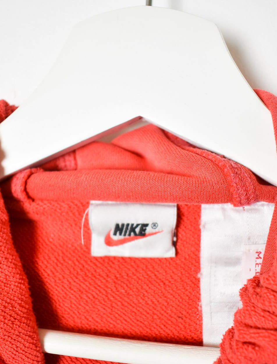 Red Nike Button Down Hoodie - Large