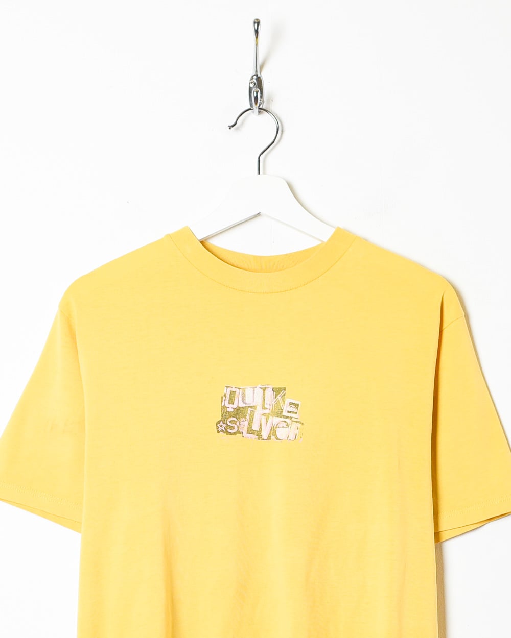 Yellow Quiksilver Graphic T-Shirt - Small
