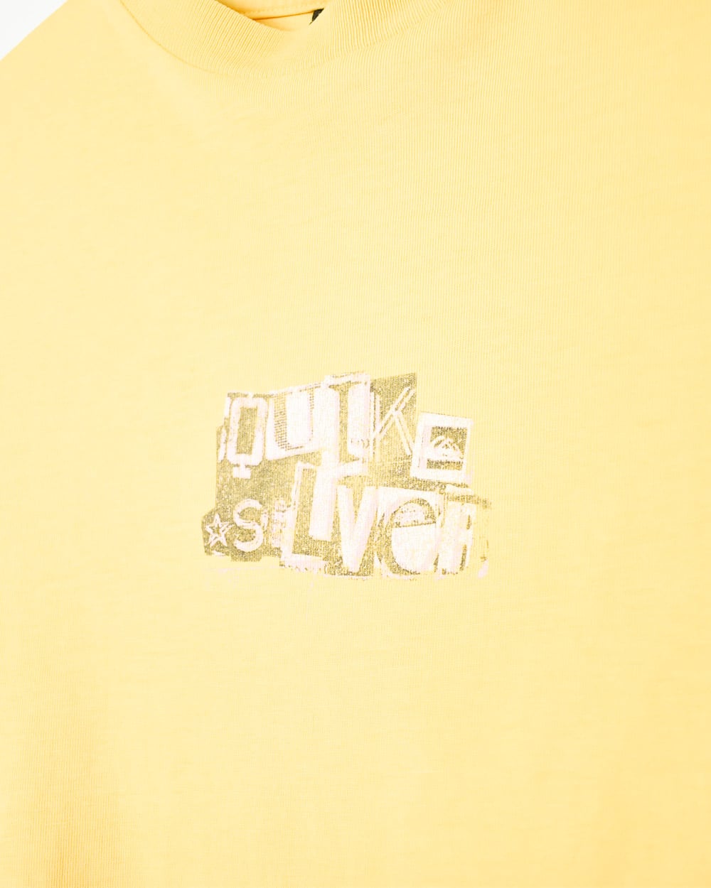 Yellow Quiksilver Graphic T-Shirt - Small