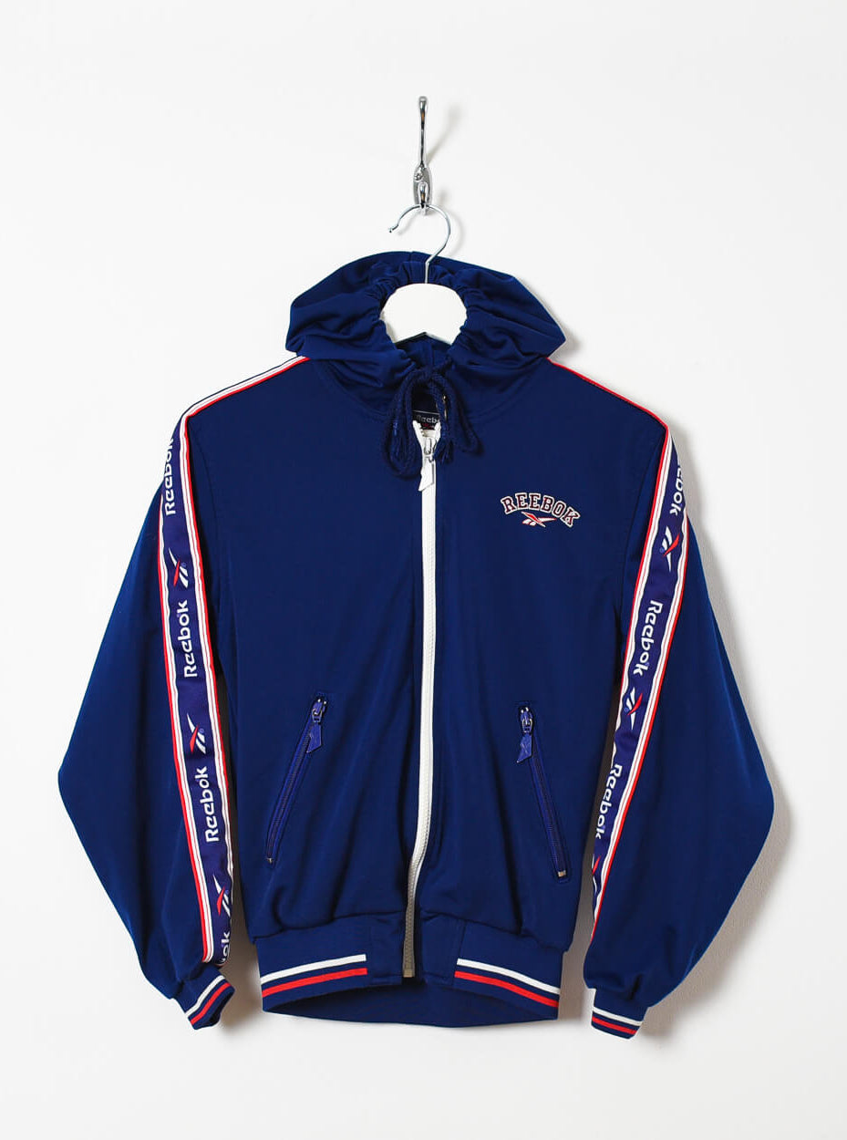 Navy Reebok Hooded Tracksuit Top - XX-Small