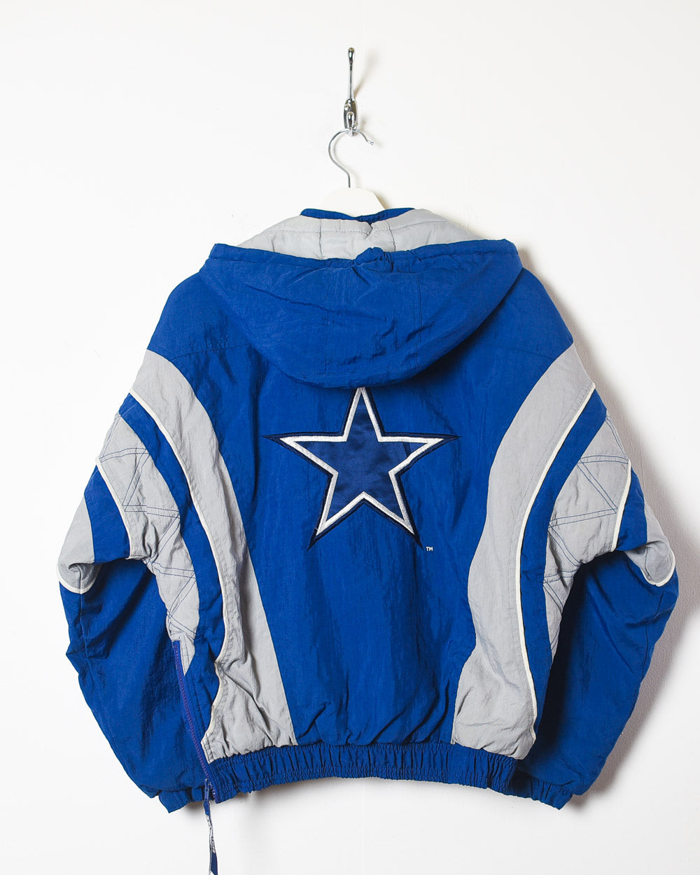 Vintage 90s Navy Starter X NFL Dallas Cowboys 1/4 Zip Hooded