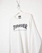 White Thrasher Skateboard Magazine Long Sleeved T-Shirt  - Large