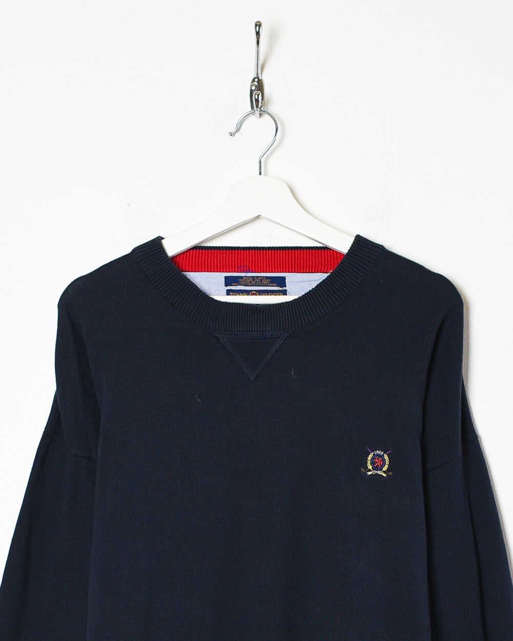 Navy Tommy Hilfiger Knitted Sweatshirt - X-Large