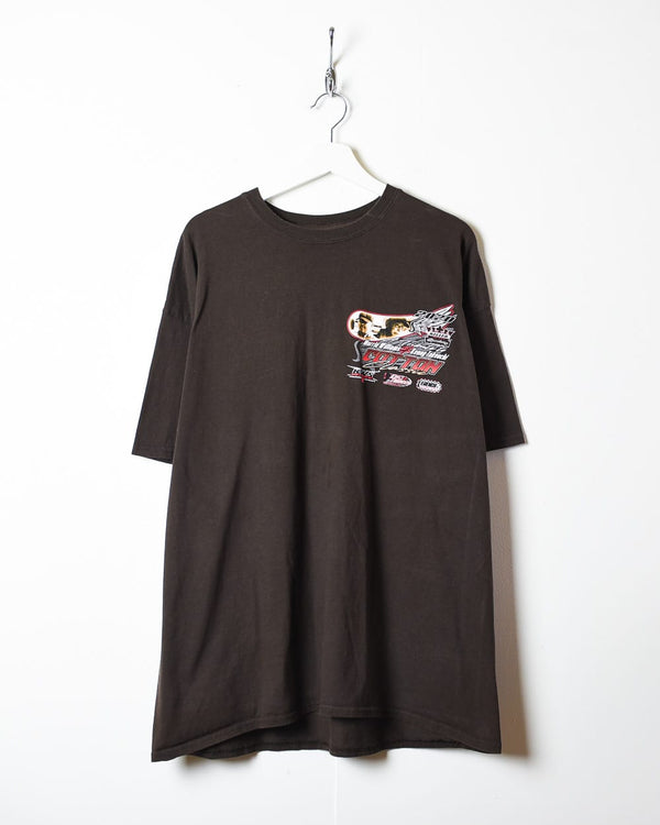 Brown Cotton Classic Tribute To Morrie Williams & Kenny Takeuchi Racing T-Shirt - XX-Large