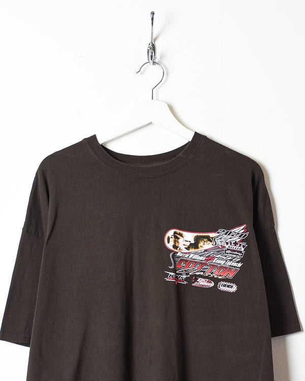 Brown Cotton Classic Tribute To Morrie Williams & Kenny Takeuchi Racing T-Shirt - XX-Large