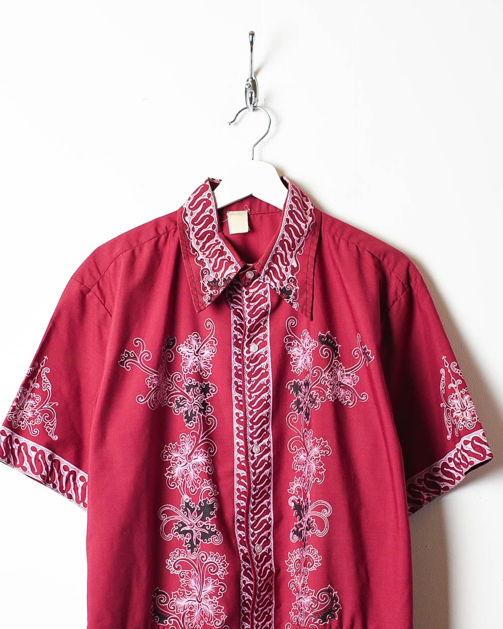Purple Floral Double Pocket Short Sleeved Shirt - Small
