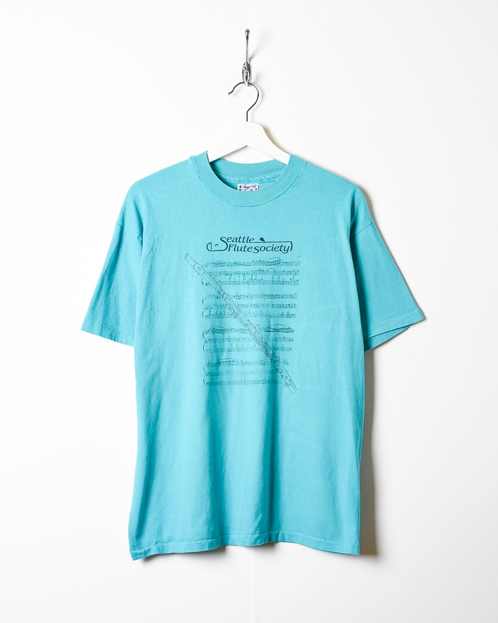 BabyBlue Seattle Flute Society Single Stitch T-Shirt - Medium