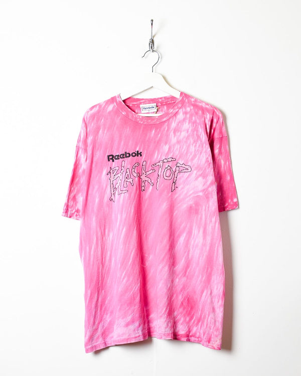 Pink Reebok Blacktop Tie-Dye Single Stitch T-Shirt - X-Large