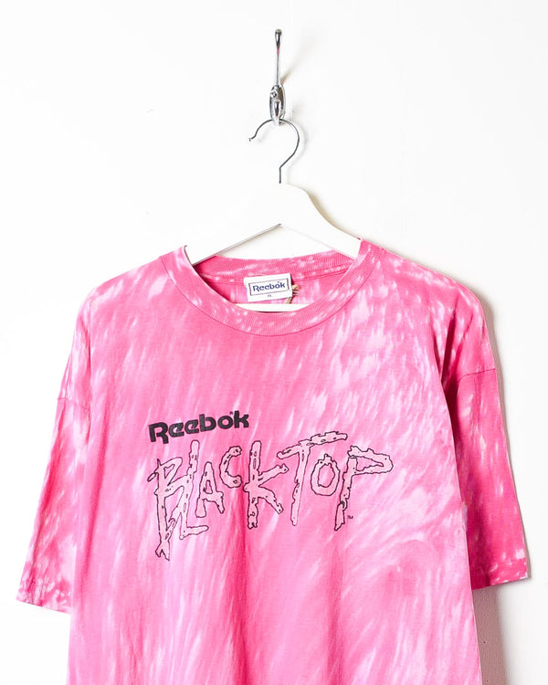 Pink Reebok Blacktop Tie-Dye Single Stitch T-Shirt - X-Large