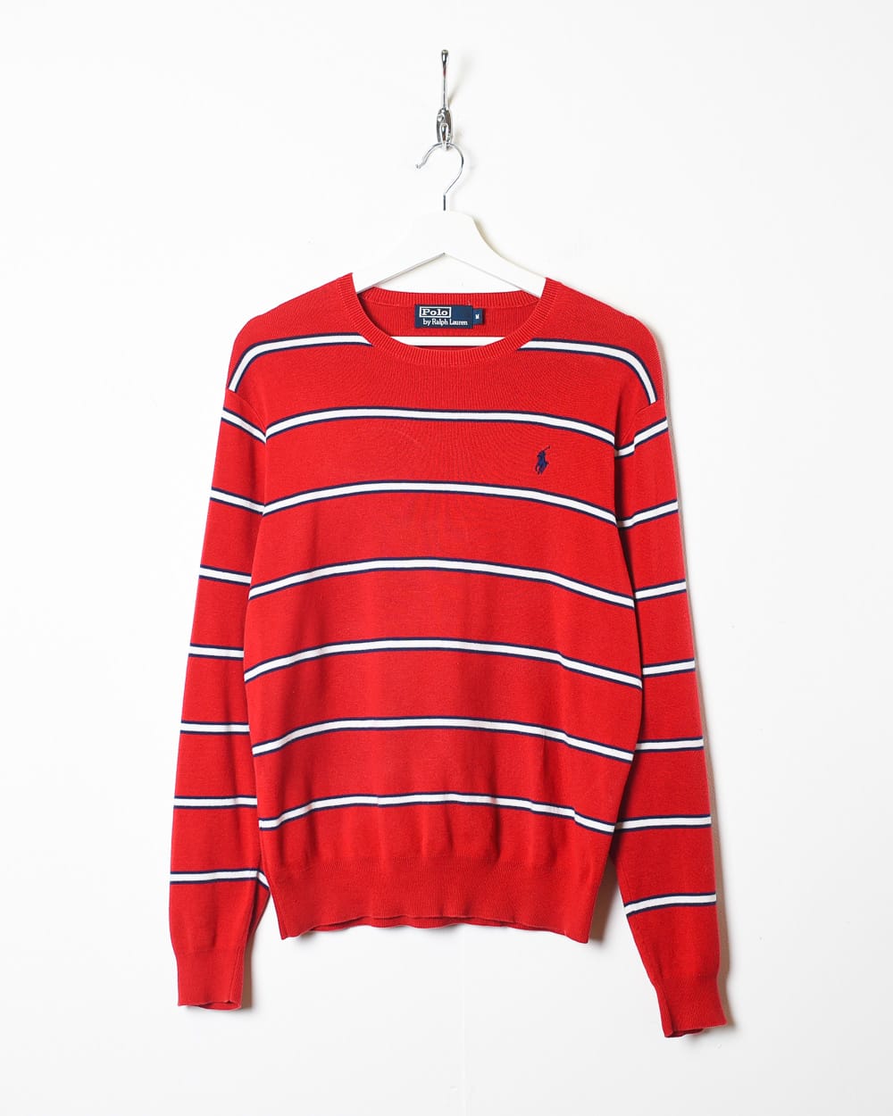 Red Polo Ralph Lauren Striped Knitted Sweatshirt - Small