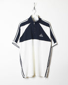 White Adidas 1/4 Zip T-Shirt - X-Large