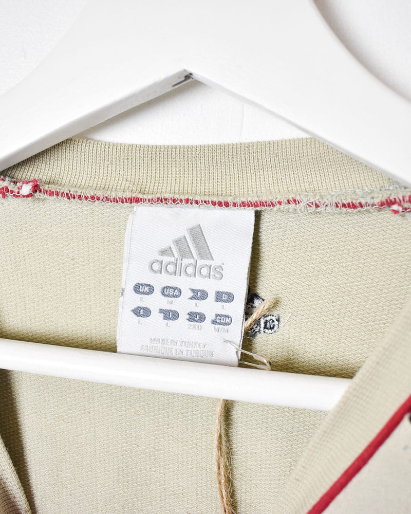 Vintage 10s+ Neutral Adidas Long Sleeved T-Shirt - Large Cotton