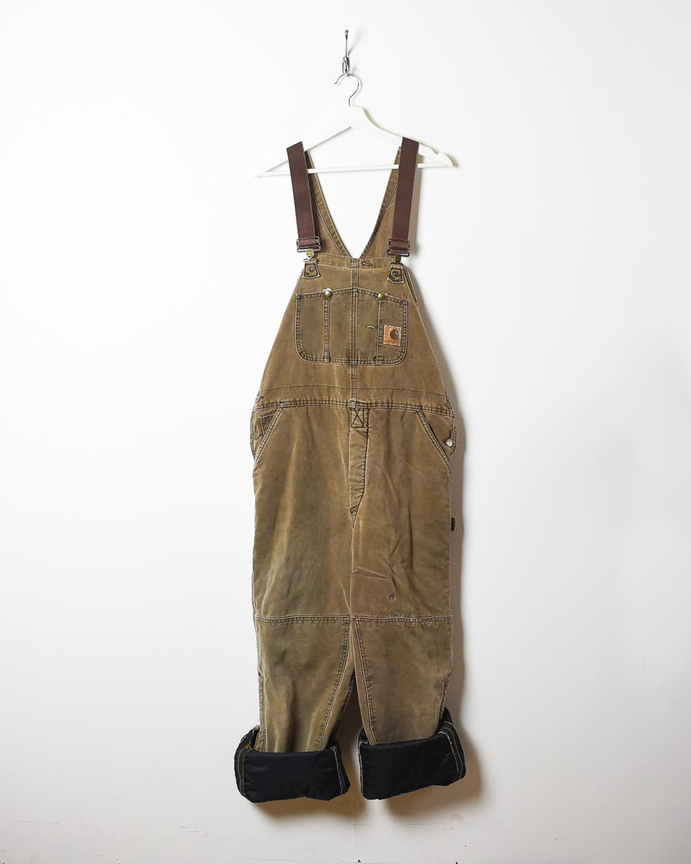 Brown Carhartt Quilted Double Knee Carpenter Dungarees - W38 L31
