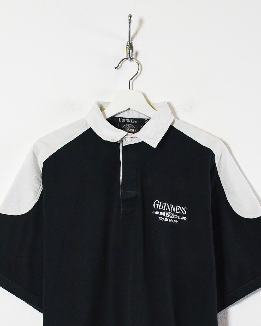 Black Guinness Dublin 1759 Ireland Trademark Polo Shirt - Large