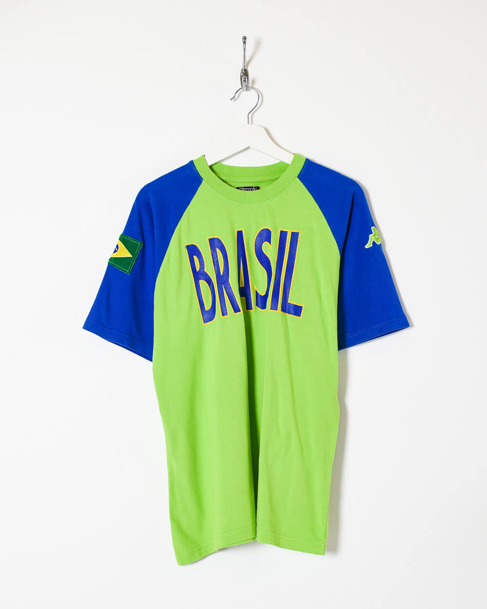 Vintage 90s Cotton Colour-Block Green Kappa Brazil T-Shirt - Large – Domno  Vintage