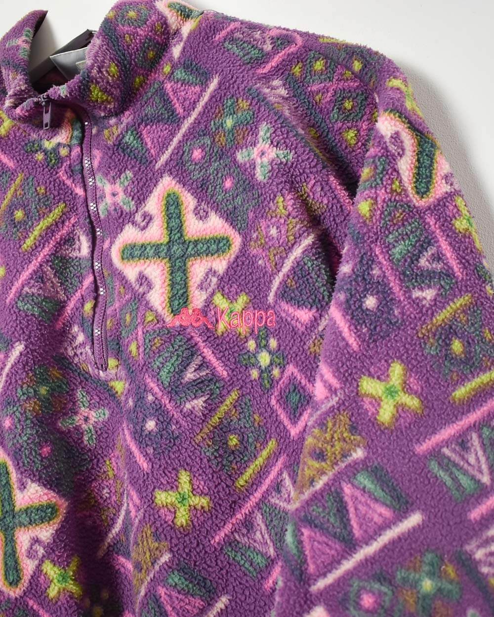 Purple Kappa Junior 1/4 Zip Patterned Fleece - X-Small