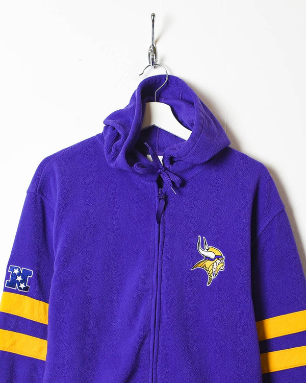 Purple NFL Team Minnasota Vikings Zip-Through Fleece Hoodie - Large