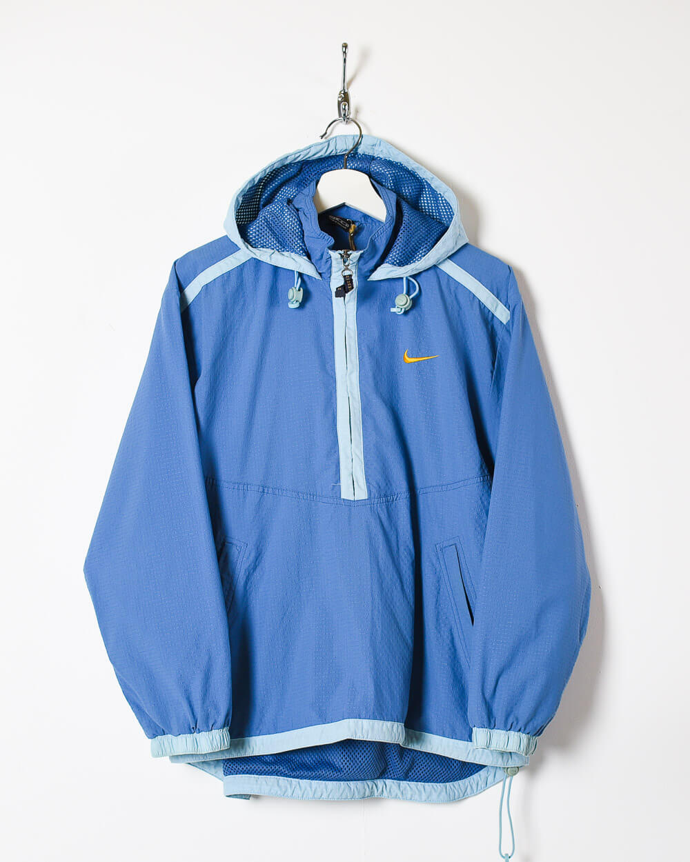 Blue Nike 1/2 Zip Hooded Windbreaker Jacket - Medium