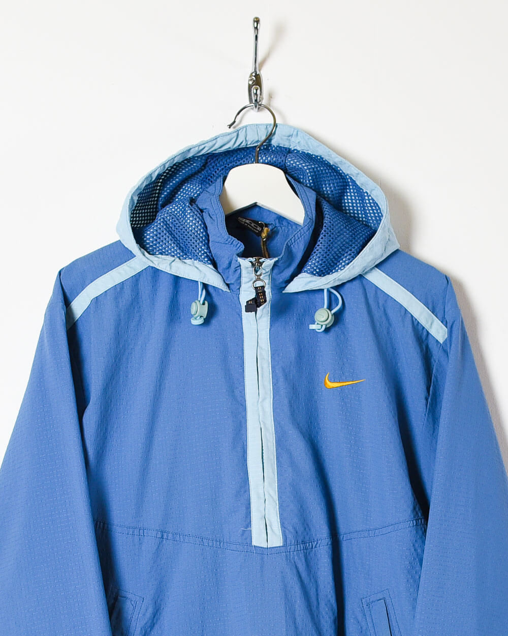 Blue Nike 1/2 Zip Hooded Windbreaker Jacket - Medium