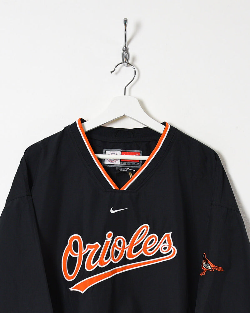 Vintage 90s Polyester Black Nike Orioles MLB Pullover Jacket - X-Large–  Domno Vintage