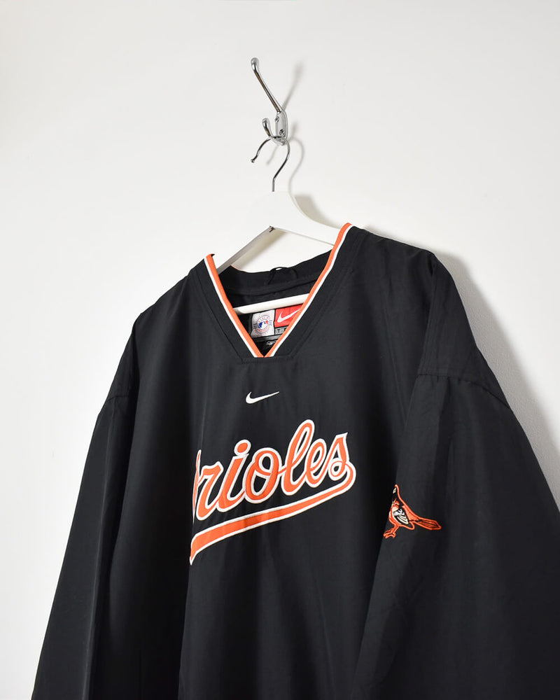 Black Nike Orioles MLB Pullover Jacket - X-Large