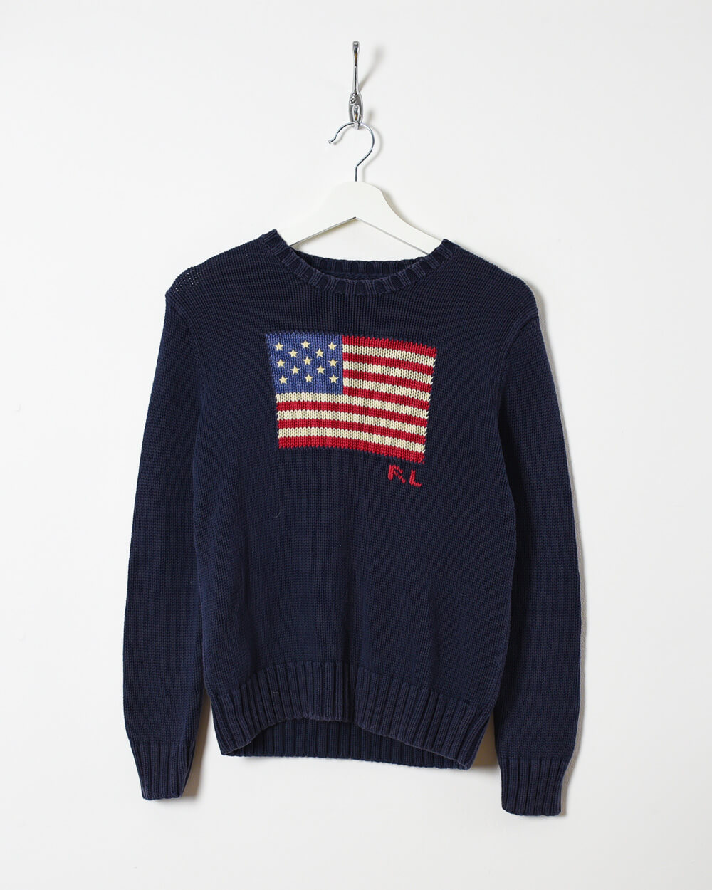 Navy Ralph Lauren Women's Knitted Sweatshirt - Large