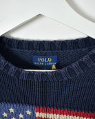 Navy Ralph Lauren Women's Knitted Sweatshirt - Large