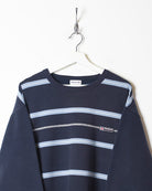 Navy Reebok Classic Striped Sweatshirt - Large