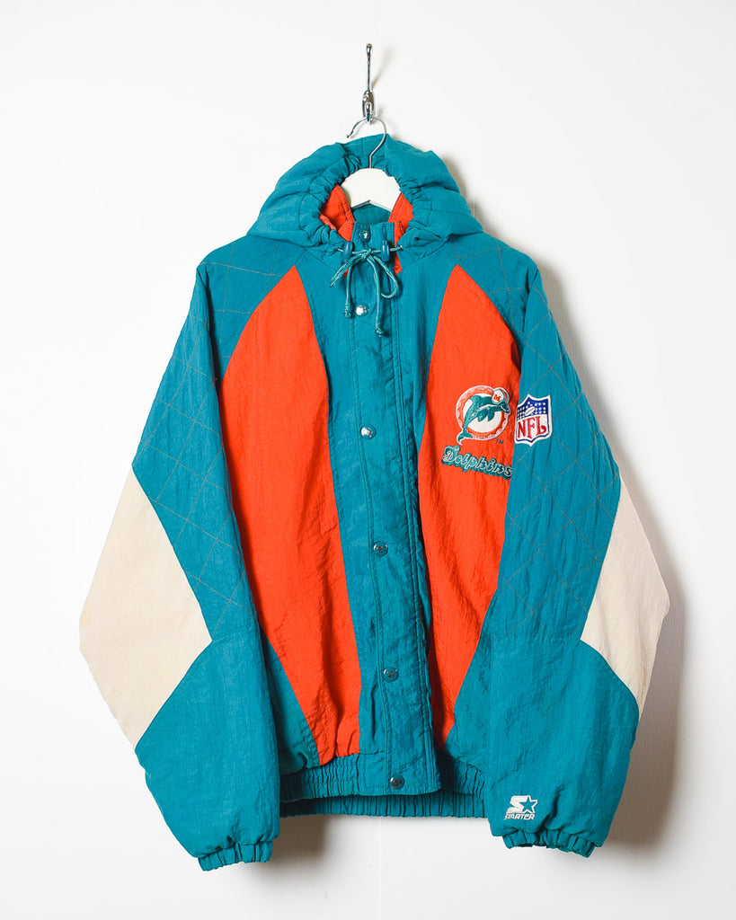 Vintage 90s Green Starter X NFL Miami Dolphins Hooded Jacket - Large Nylon–  Domno Vintage