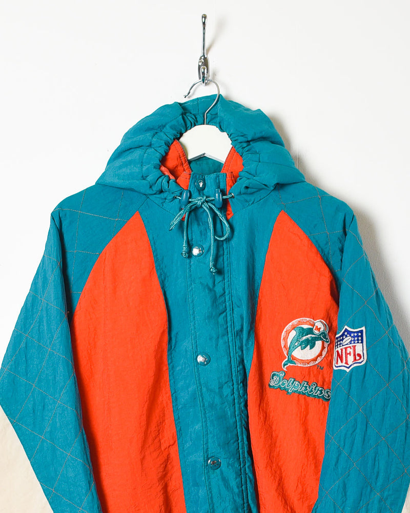 Vintage 90s Green Starter X NFL Miami Dolphins Hooded Jacket - Large Nylon–  Domno Vintage