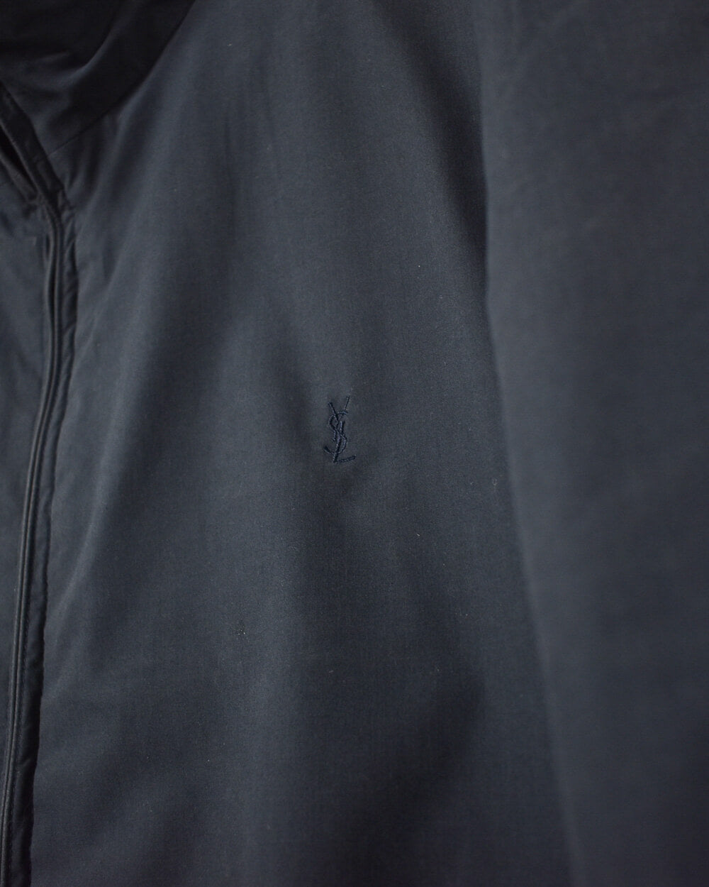 Grey Yves Saint Laurent Velour Lined Windbreaker Jacket - X-Large