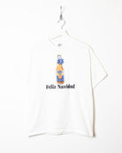 White Corona Extra Feliz Navidad Graphic T-Shirt - Medium