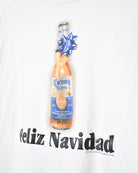 White Corona Extra Feliz Navidad Graphic T-Shirt - Medium