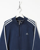 Navy Adidas 1/4 Zip Sweatshirt - Large